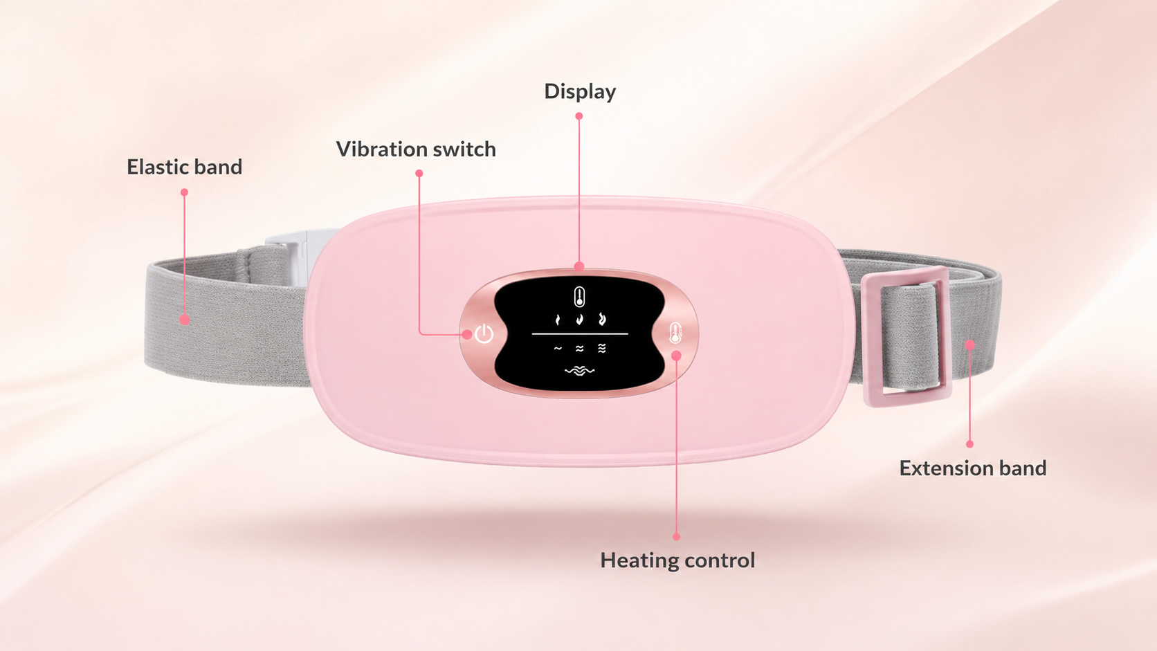 MellowHeat Belt wearable heating pad worn on the lower belly