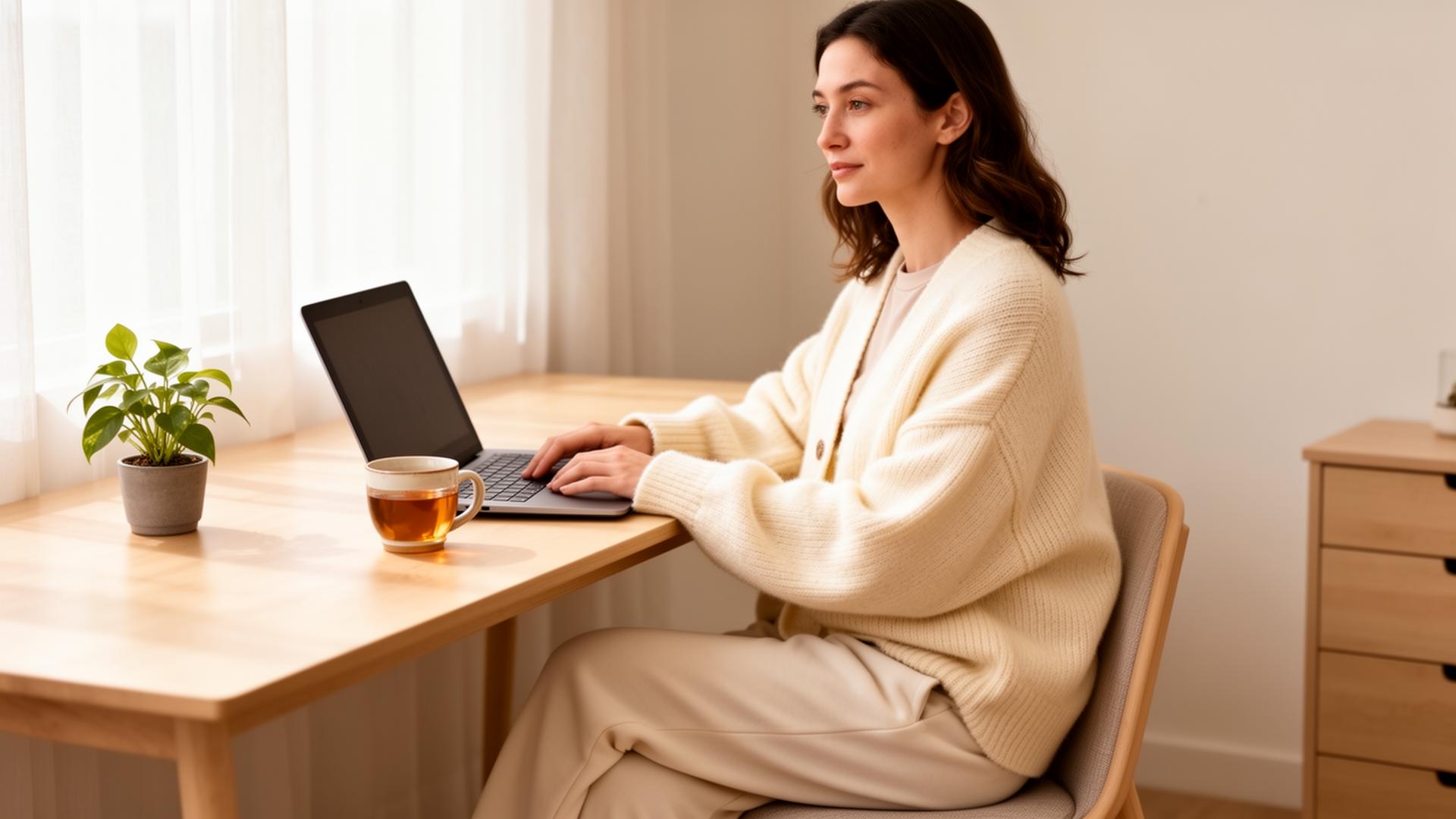 Working from home with MellowHeat Belt